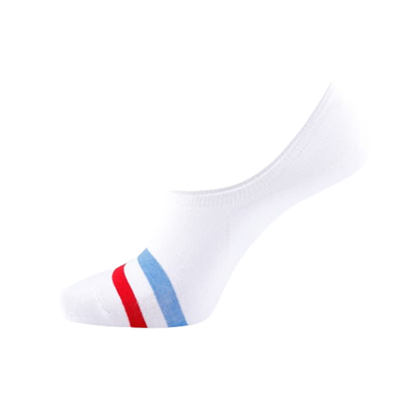 Plus Size Striped Cuff No-show Socks(5 Pairs)