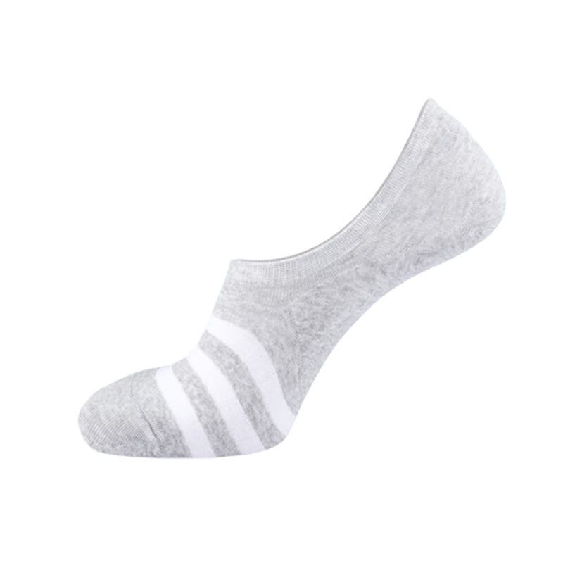 Plus Size Striped No-show Liner Socks(5 Pairs)