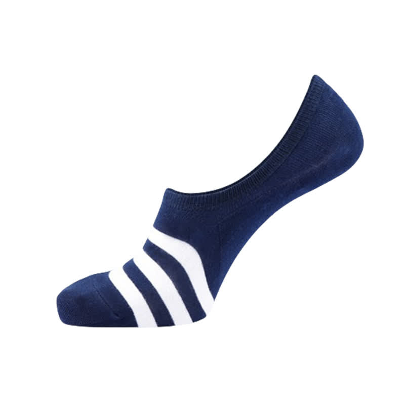 Plus Size Striped No-show Liner Socks(5 Pairs)