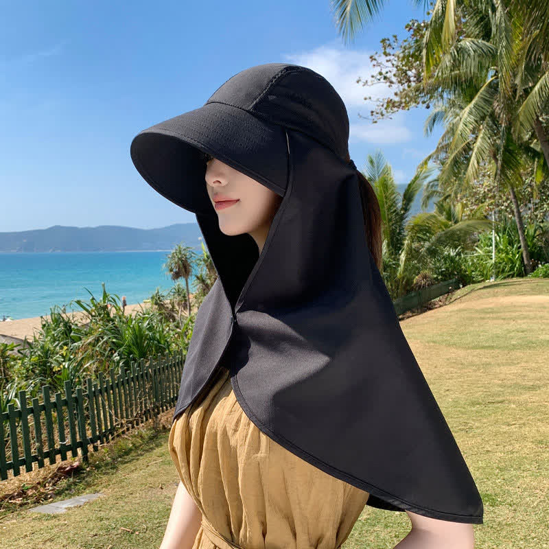 Wide Brim Waterproof Sun Hat with Neck Flap(2 Packs)