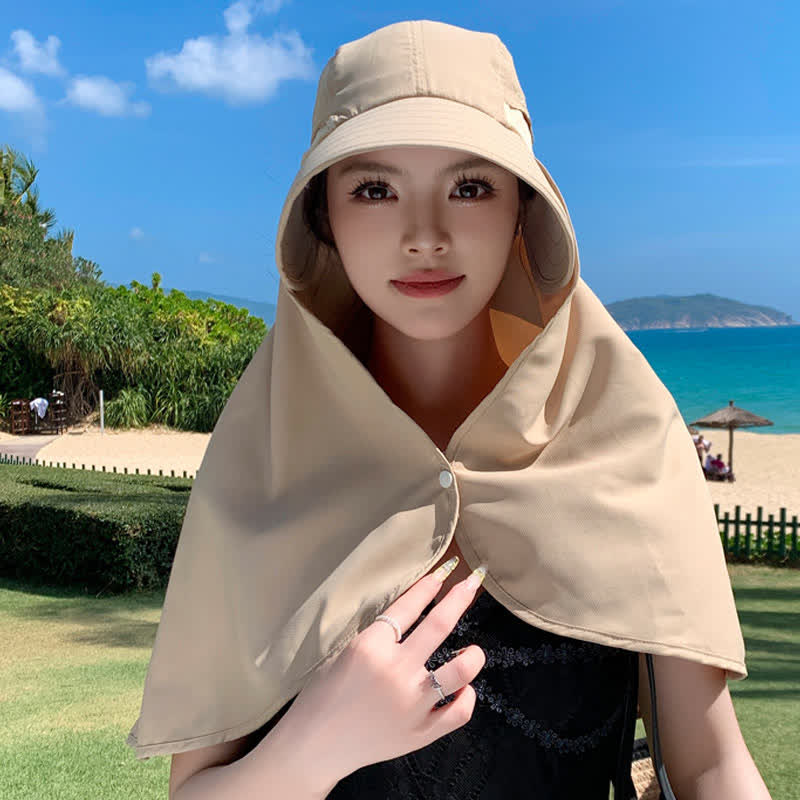Wide Brim Waterproof Sun Hat with Neck Flap(2 Packs)