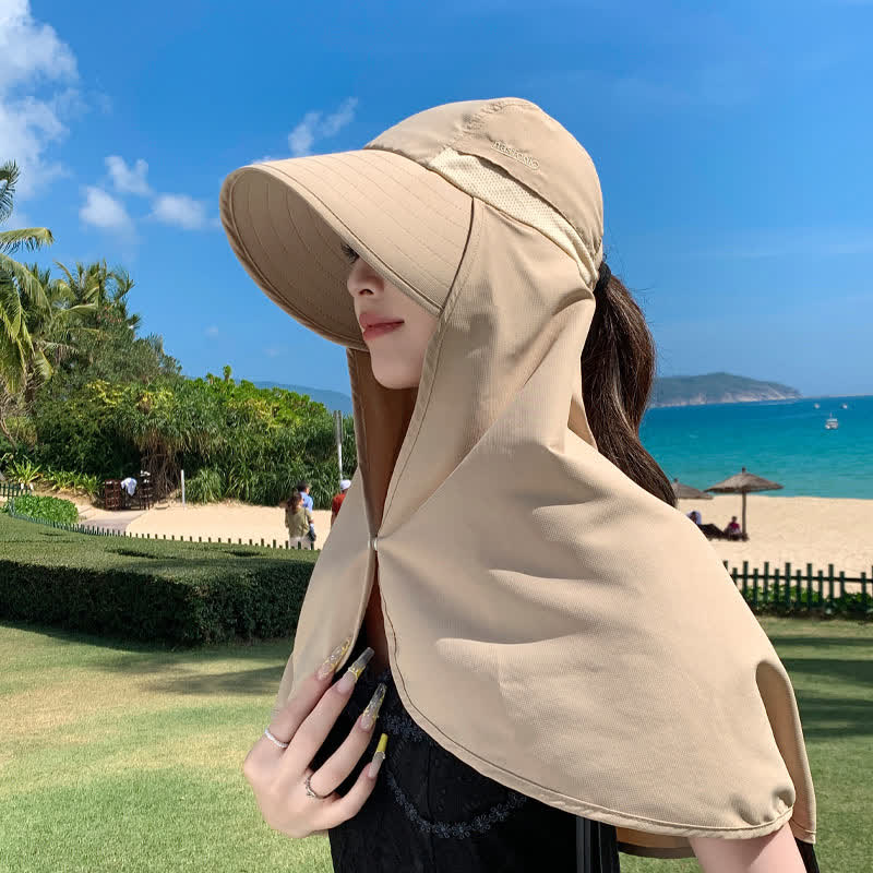 Wide Brim Waterproof Sun Hat with Neck Flap(2 Packs)