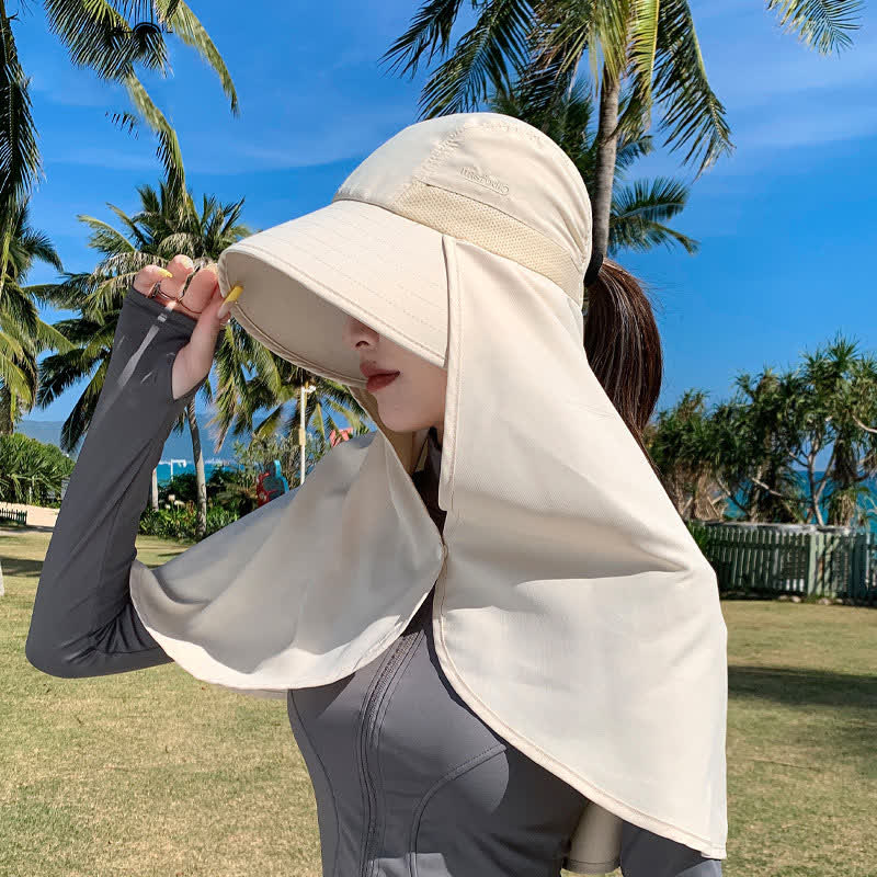 Wide Brim Waterproof Sun Hat with Neck Flap(2 Packs)