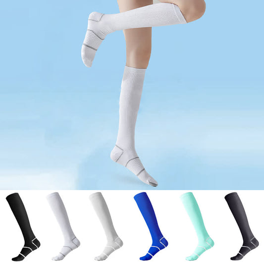 Plusock Solid Color Sports Compression Knee High Socks(6 Pairs)
