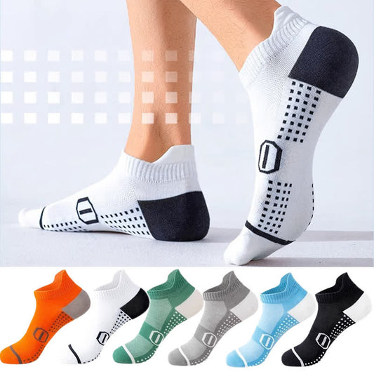 Plusock Graphics Print Cotton Sports  Ankle Compression Socks(6 Pairs)