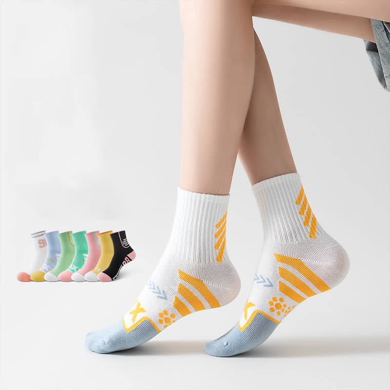 Number Graphics Print Ankle Compression Socks(8 Pairs)