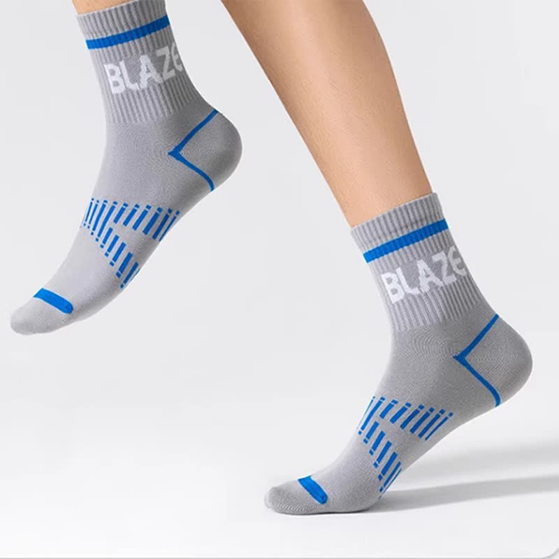 Letter Print Sports Ankle Compression Socks(5 Pairs)