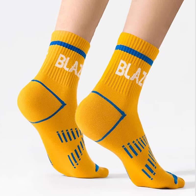 Letter Print Sports Ankle Compression Socks(5 Pairs)
