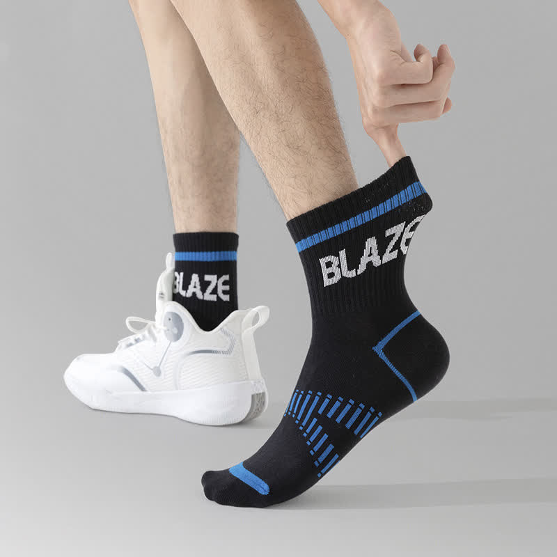 Letter Print Sports Ankle Compression Socks(5 Pairs)