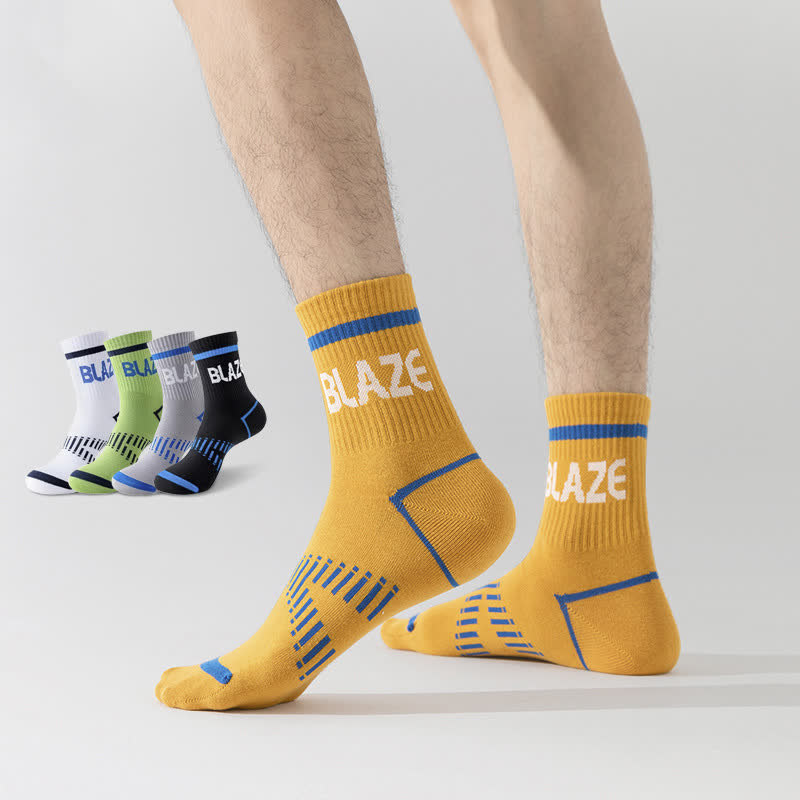 Letter Print Sports Ankle Compression Socks(5 Pairs)