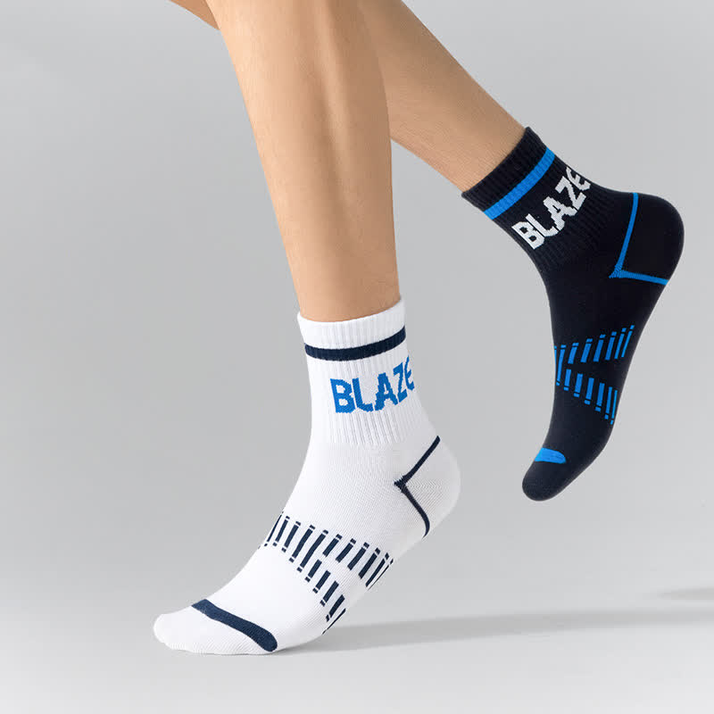 Letter Print Sports Ankle Compression Socks(5 Pairs)