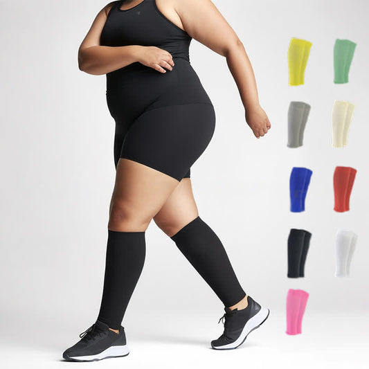 Plusock Plus Size Solid Color Calf Compression Sleeves