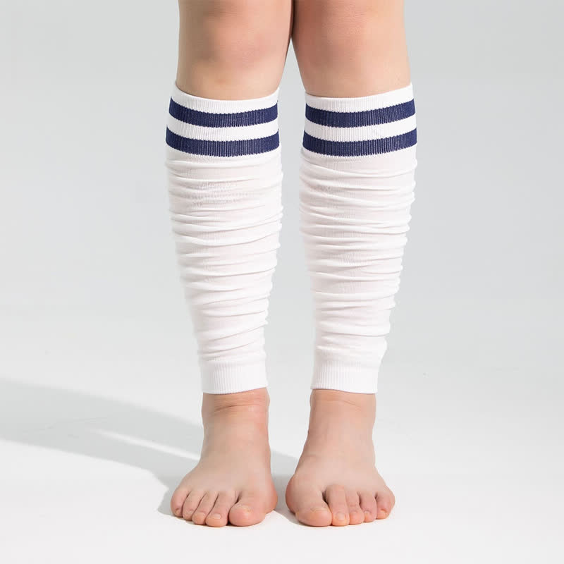 Double Stripe Ruched Compression Calf Sleeves