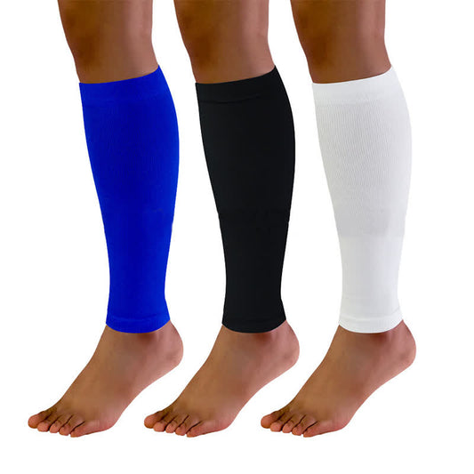 Plusock Solid Color Football Calf Compression Sleeves(3 Pairs)