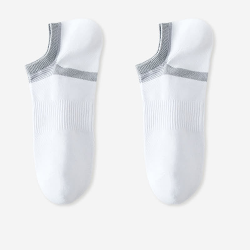 Striped Pure Cotton Non-slip Heel No Show Socks(6 Pairs)
