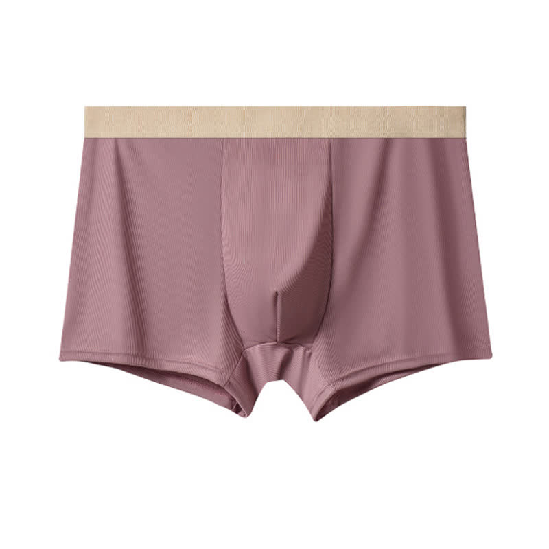 Plus Size Men's High-waisted Ice Silk Boxer Briefs(3 Packs)
