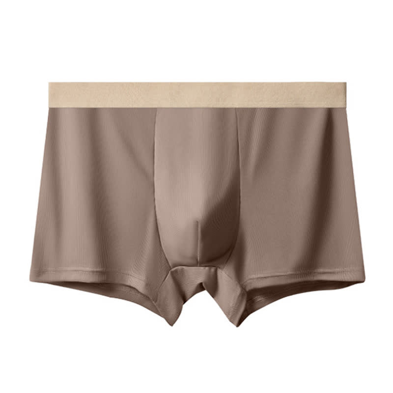 Plus Size Men's High-waisted Ice Silk Boxer Briefs(3 Packs)