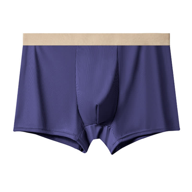 Plus Size Men's High-waisted Ice Silk Boxer Briefs(3 Packs)