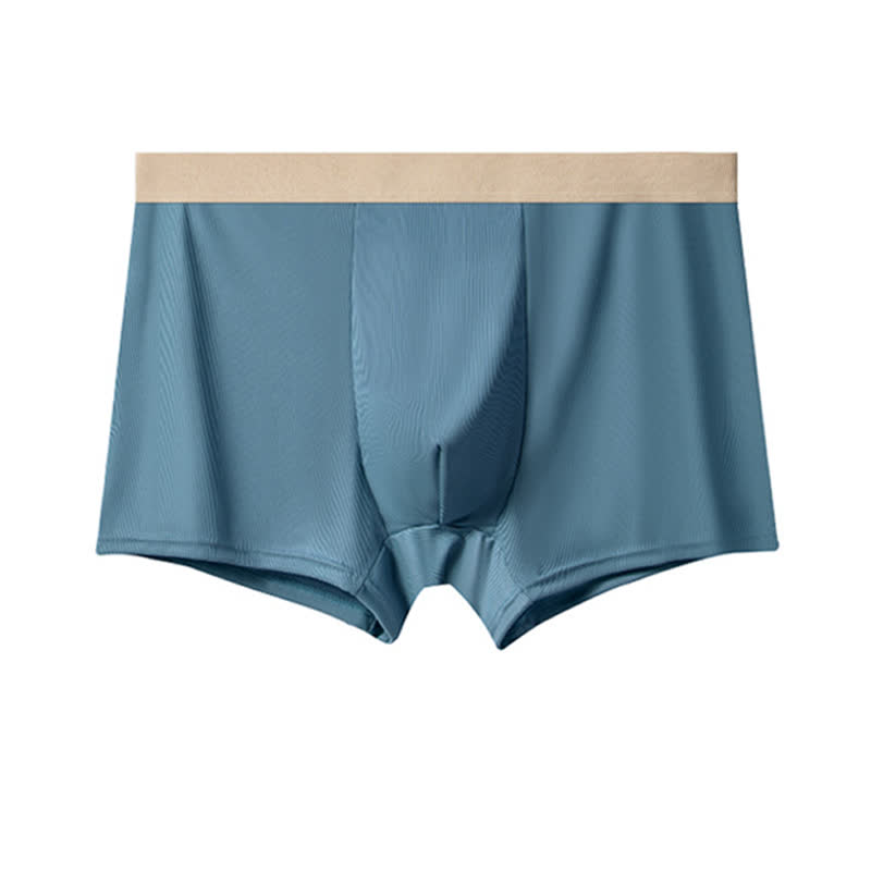 Plus Size Men's High-waisted Ice Silk Boxer Briefs(3 Packs)