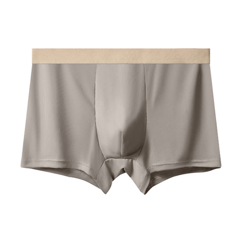 Plus Size Men's High-waisted Ice Silk Boxer Briefs(3 Packs)