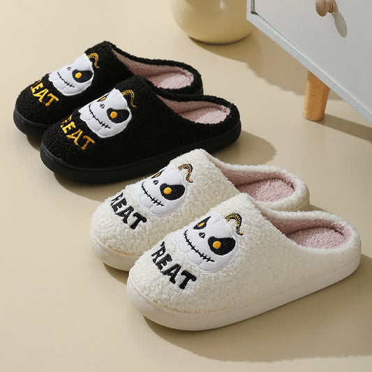 Plusock Plus Size Cartoon Pumpkin Indoor Slippers