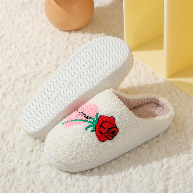 Plus Size Rose Heart Slippers