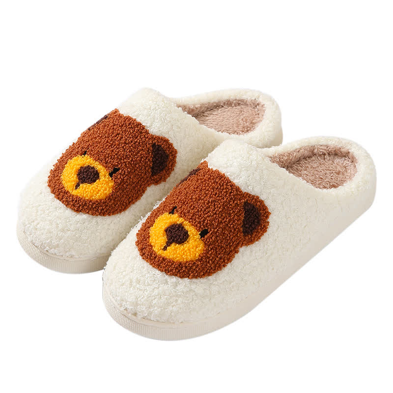 Plus Size Cartoon Bear Print Indoor Slippers