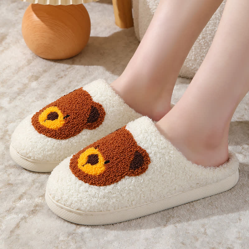 Plus Size Cartoon Bear Print Indoor Slippers