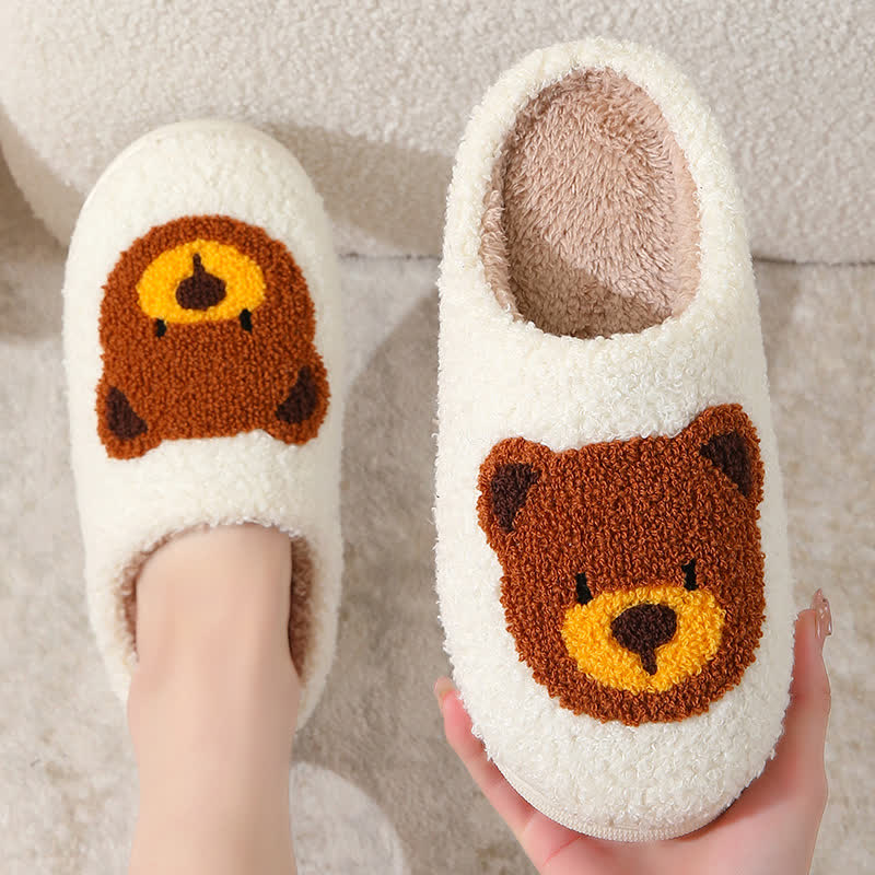 Plus Size Cartoon Bear Print Indoor Slippers
