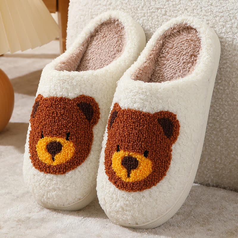 Plus Size Cartoon Bear Print Indoor Slippers