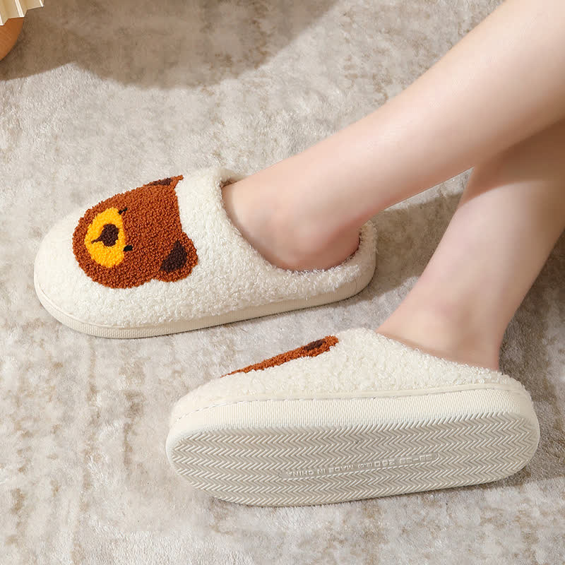 Plus Size Cartoon Bear Print Indoor Slippers
