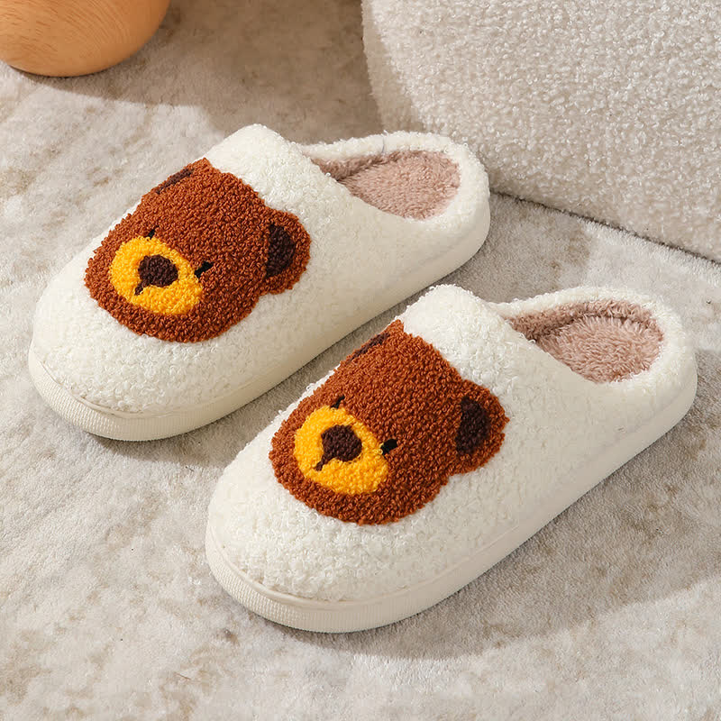 Plus Size Cartoon Bear Print Indoor Slippers