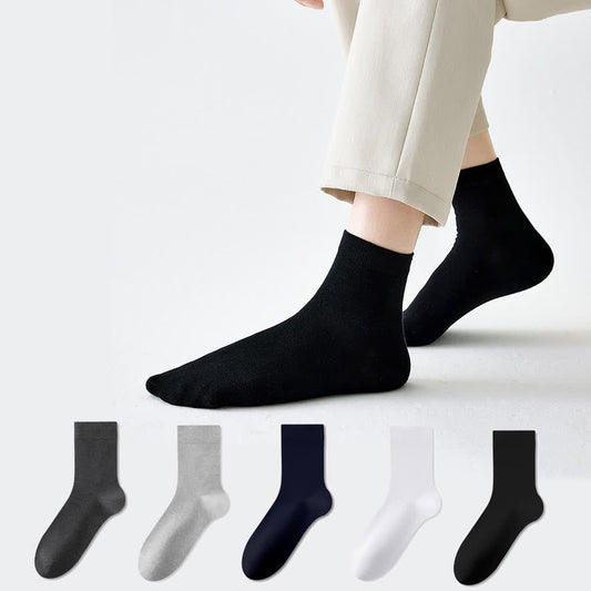 Plusock Pure Cotton Antibacterial Breathable Ankle Socks(5 Pairs)