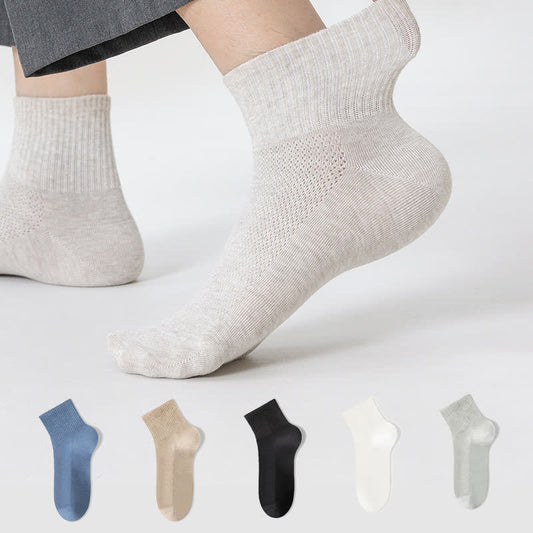 Plusock Pure Cotton Mesh Thin Breathable Ankle Socks(7 Pairs)
