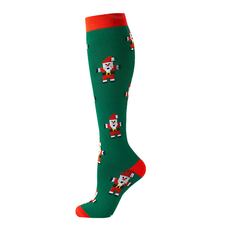 Santa Christmas Tree Compression Socks(6 Pairs)