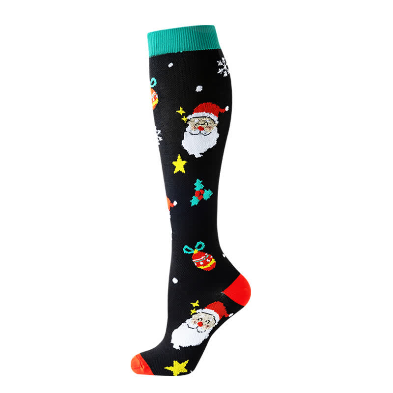 Santa Christmas Tree Compression Socks(6 Pairs)