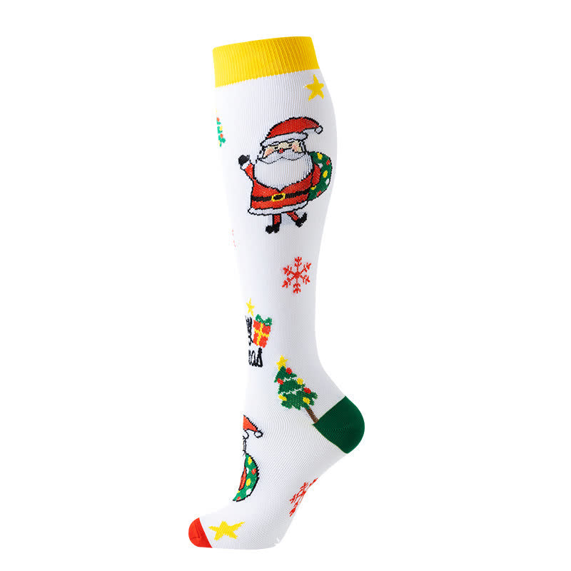 Santa Christmas Tree Compression Socks(6 Pairs)