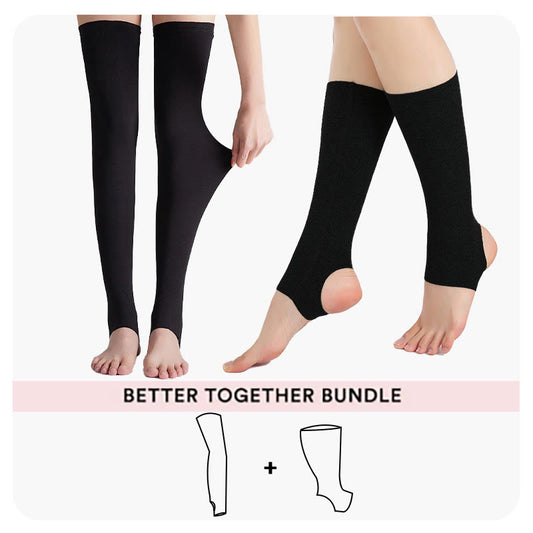 Plusock Bundle Modal Thigh High + Calf  Compression Sleeves