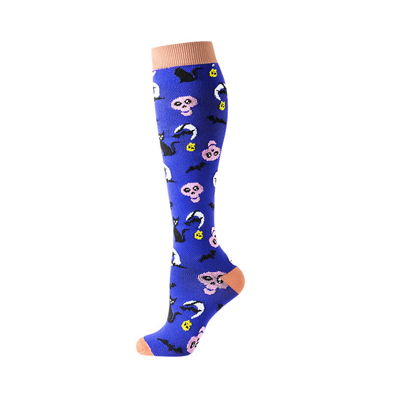 Halloween Skull Ghost Series Compression Socks(5 Pairs)