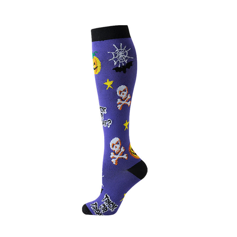 Halloween Skull Ghost Series Compression Socks(5 Pairs)