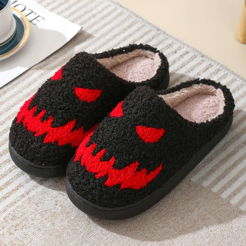 Plus Size Halloween Ghost Face Print Slippers