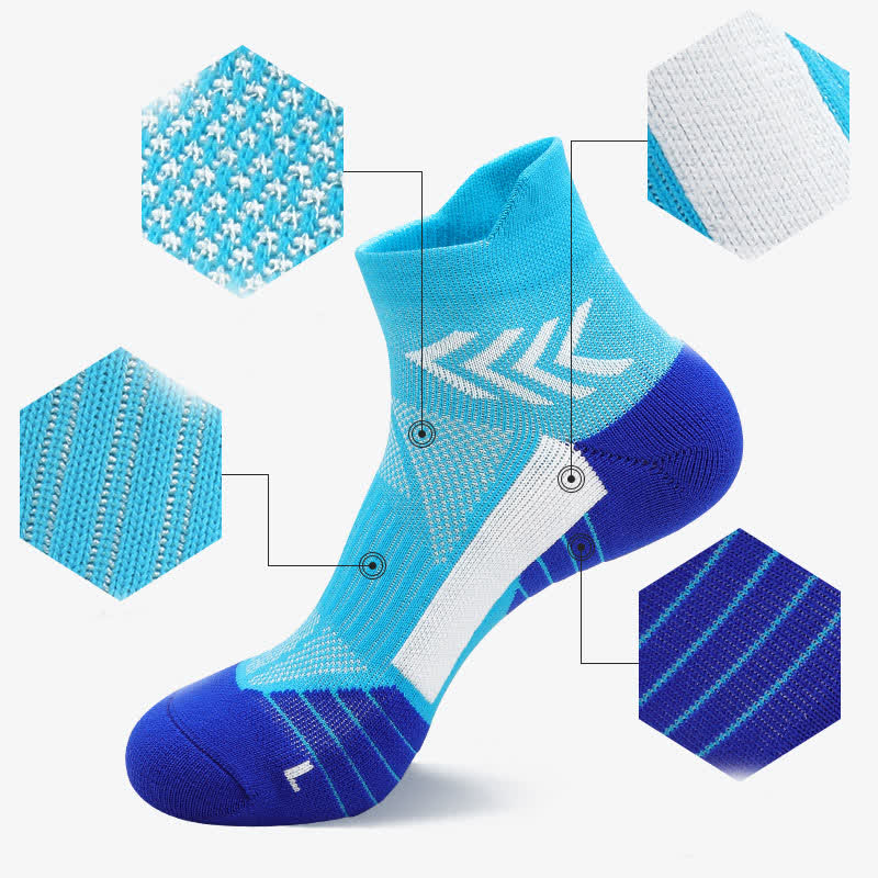 Graphics Print Running Ankle Compression Socks(4 Pairs)