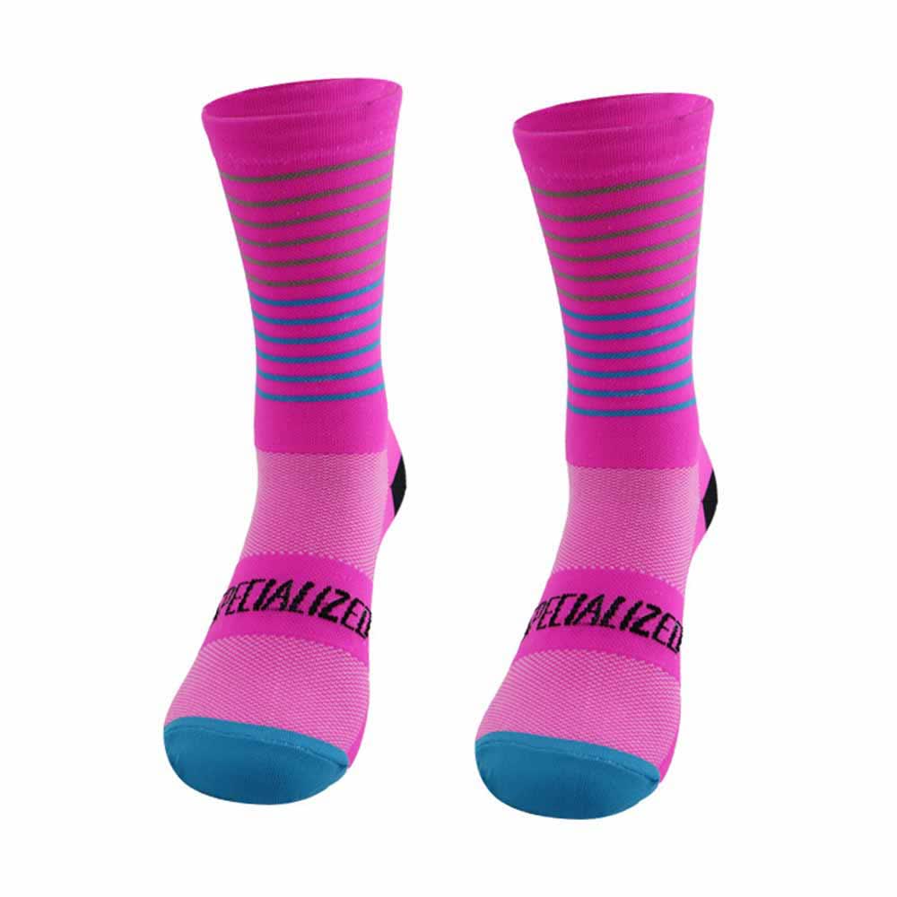 Stripe Print Cycling Quarter Compression Socks(4 Pairs)