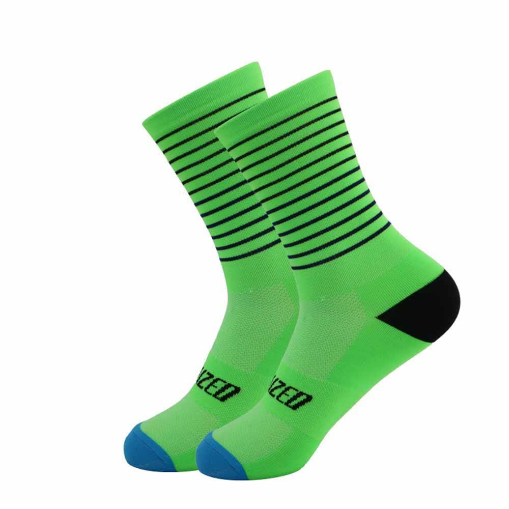Stripe Print Cycling Quarter Compression Socks(4 Pairs)