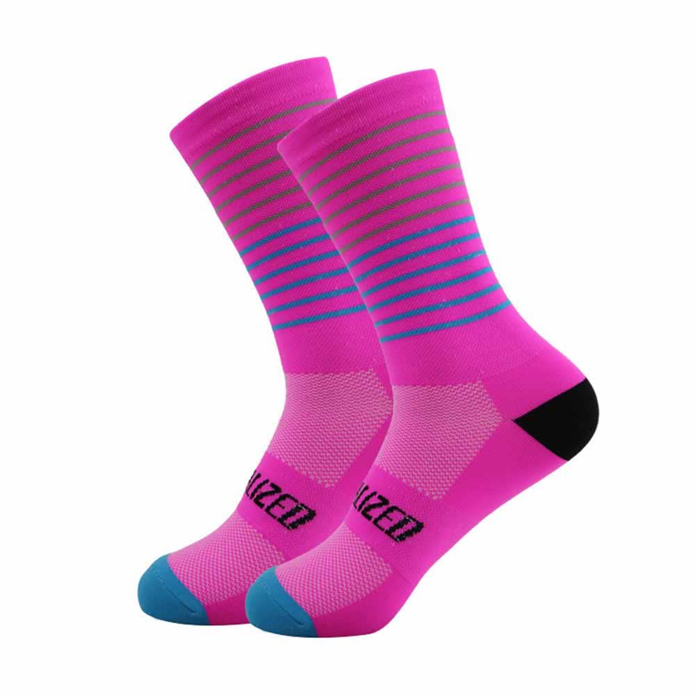 Stripe Print Cycling Quarter Compression Socks(4 Pairs)