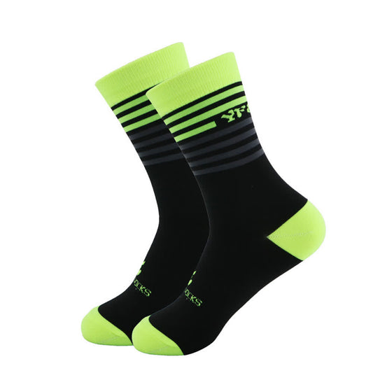 Plusock Stripe Black Cycling Quarter Compression Socks(4 Pairs)