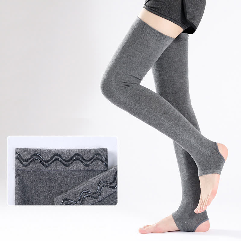 Solid Color Cotton Thigh Sleeves with Non-slip Silicone Grip