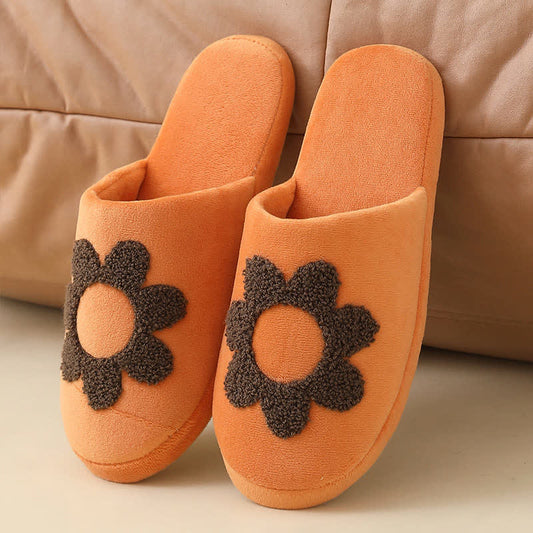 Plus Size Cute Floral Print Slippers