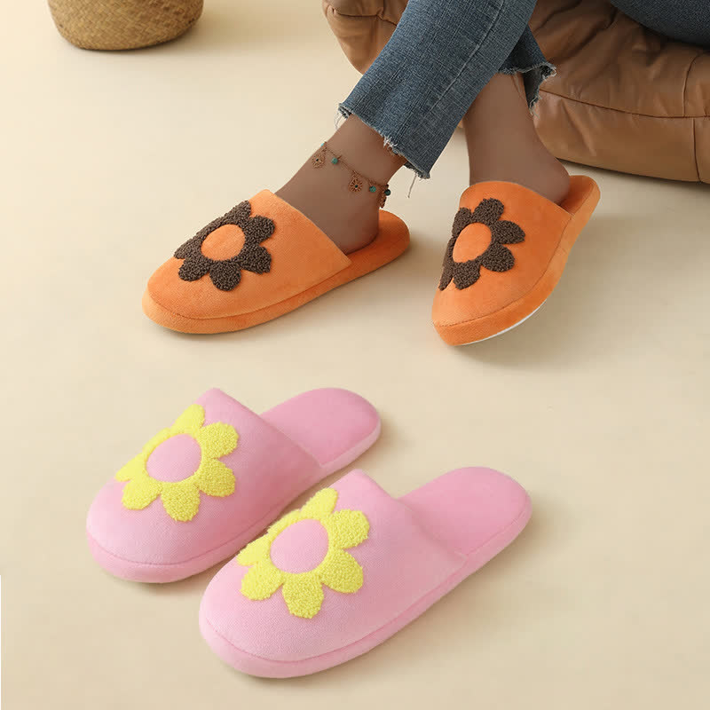 Plus Size Cute Floral Print Slippers
