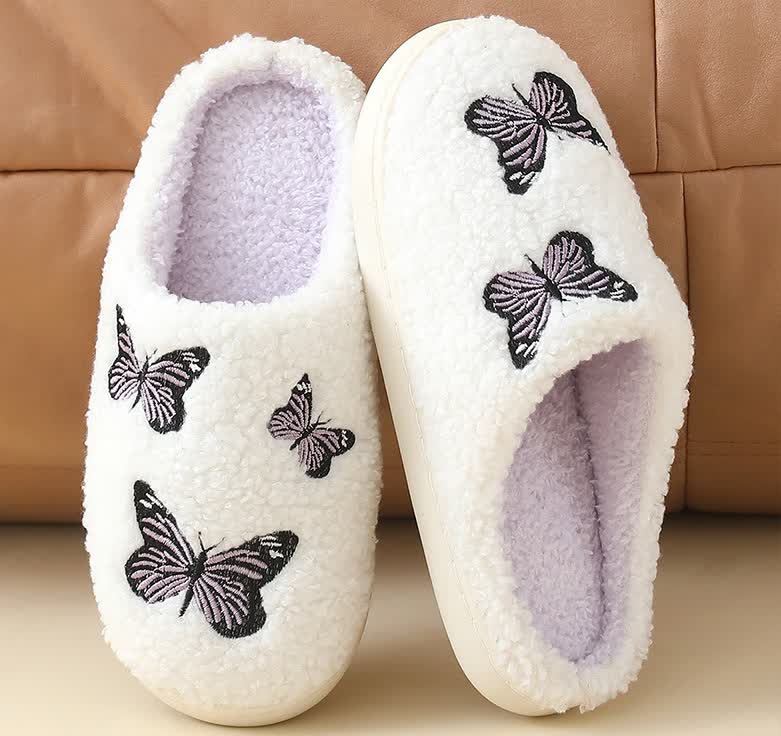 Plus Size Cute Butterfly Print Slippers